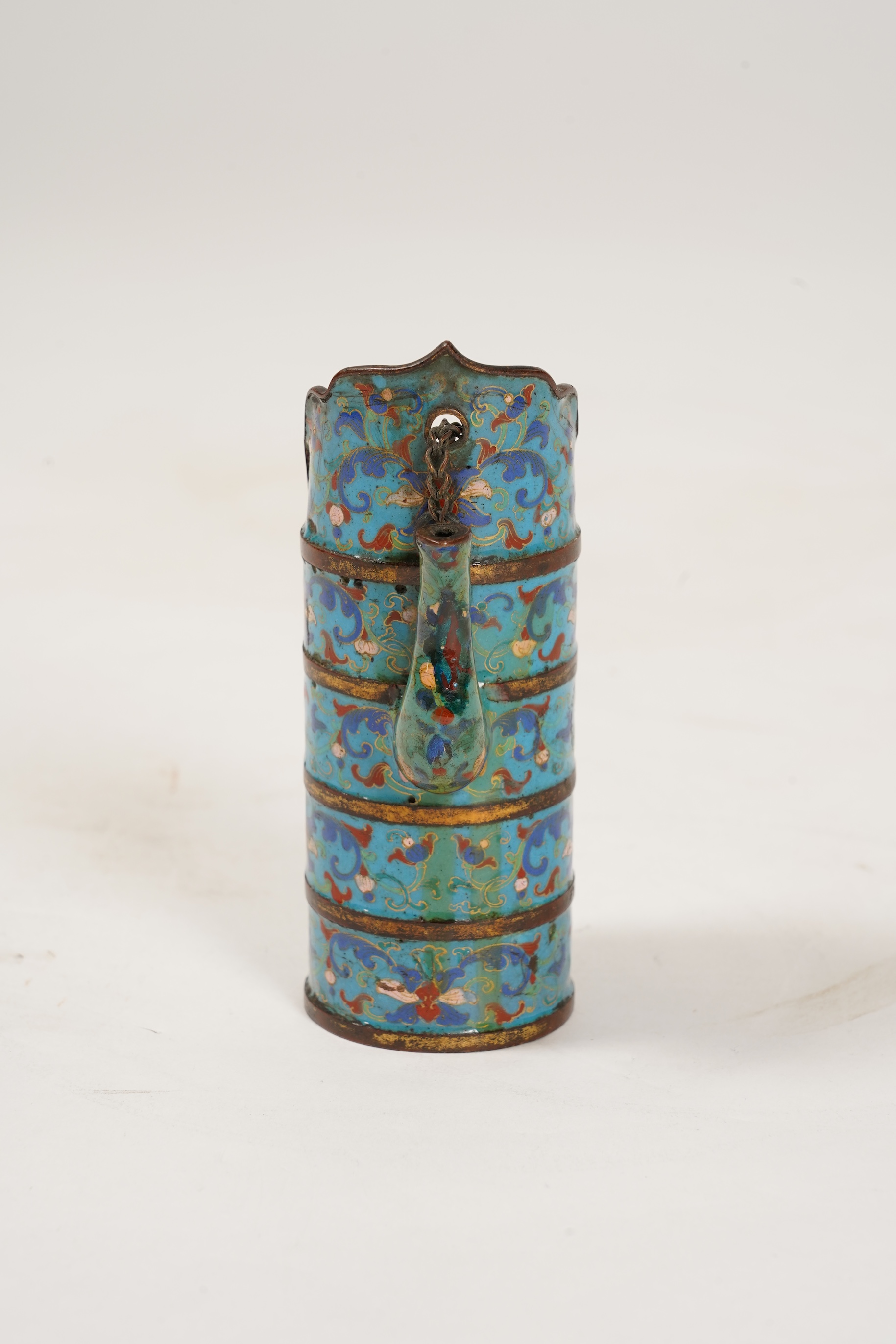 A Chinese Guangzhou enamel Tibetan style miniature ewer, 18th/19th century